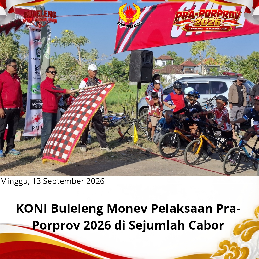 KONI Buleleng melaksanakan monitoring dan evaluasi pelaksaan Pra-Porprov 2026 di sejumlah cabang olahraga,
